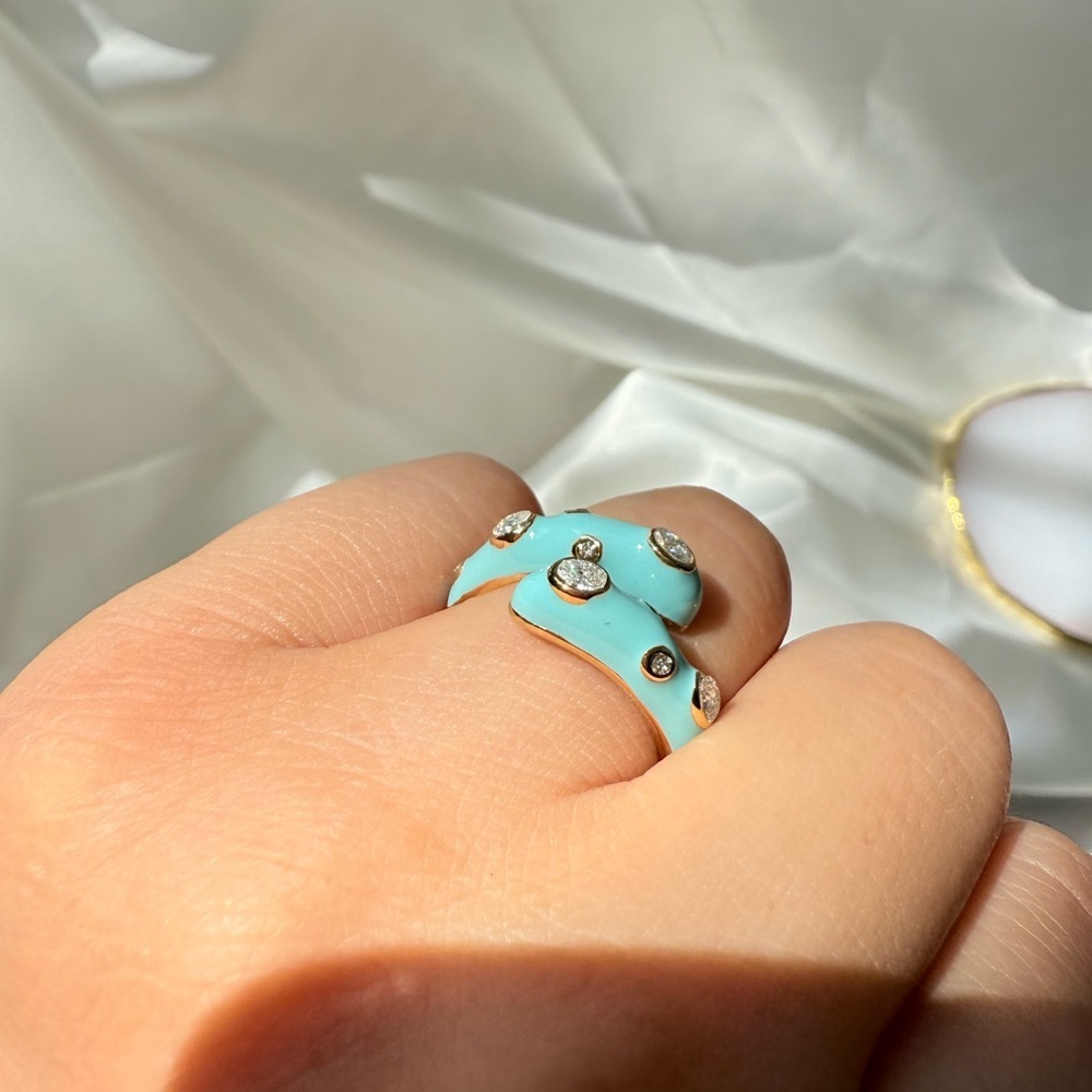 Anthro Elegant Blue Adjustable Ring - image 4